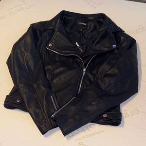 Fashion Nova Classic Black Leather Jacket